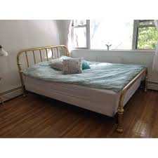 Vintage Style Queen Size Solid Brass Bed Frame - AptDeco