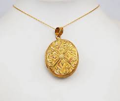 Antique Pendant Locket Enamels Paste Gilt Silver / 17 gr. For Sale at Ruby Lane