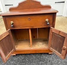 Antique Victorian Walnut Washstand or Commode | Chairish