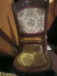 Vintage/Antique Tapestry Carved Wood Folding Rocker Rocking Chair Victorian BLN | eBay