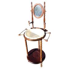 1930s Solid Mahogany Barley Twist Wash Stand with Mirror w Candlesticks at 1stDibs | wash basin stand with mirror, antique wash stand with mirror for sale, metal wash stand