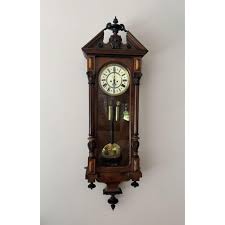 Antique Victorian Carved Walnut Double Weight Wall Clock, Vienna, Austria, 1880s | Chairish
