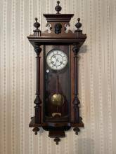 Sold at Auction: Junghans Vienna Regulator Wall Clock with Key and Pendulum.