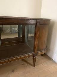 1900 Antique Oak Apothecary Pharmacy General Store Counter Cabinet Glass Case | Chairish