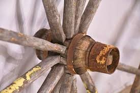 Pair of vintage wagon wheels; 1037-880 - R.H. Lee & Co. Auctioneers