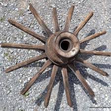 Antique Wagon Wheel Hub 16 Spokes Farmhouse Rustic Primitive Iron Western Wooden - Etsy