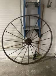 Antique English? Large 54” Iron 18 Spoke Wagon Cart Wheel LOOK | eBay