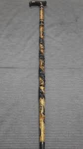 Embroidered Black Wooden Walking Stick, Special Carved Cane ...