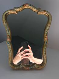 Vintage 1950's Chinoiserie French Italian Gilded Hand Painted Textured Dressing Mirror - Etsy Australia