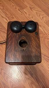 Kellogg Antique Hand Crank Telephone Wall Phone Box Wood ...