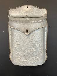 Wall Mail box Vintage Galvanized post box swallow design Light mail use silver | eBay