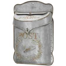 Red Co. 10.5” x 15.5” Shabby Chic Metal Wall-Mounted Post Mailbox — Red Co. Goods