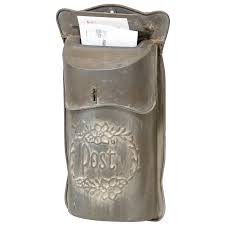 Red Co. 9.5” x 17” Decorative Vintage Post Embossed Metal Wall-Mounted — Red Co. Goods