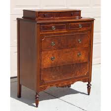 Vintage Hollywood Regency Style Walnut Highboy Chest Circa 1940s | Chairish