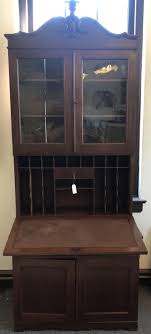 Lot - Two member walnut secretary bookcase with drop front ...
