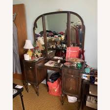 Antique Vanity with Mirror - AptDeco