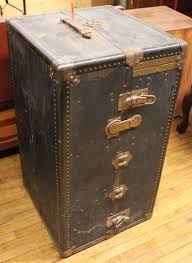 Sold at Auction: Antique Mendel Trunx wardrobe trunk: Style No. 118/32, leather strap handles; 21 ½” D X 22 ½” W X 39 ½” T (closed dimensions) NO SHIPPING