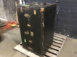 REDUCED Vintage Atlas Wardrobe Steamer Trunk - Construction Junction