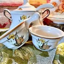 Dining | Vintage 196s Soup Tureen Lilies Cattails Made In Usa California Original 1038 | Poshmark