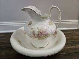 Rare Antique 4 Piece EPP Co. Large Wash Basin and Pitcher Set | eBay