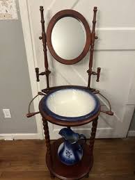 Vintage Wash Stand with Ironstone Pitcher and Wash Basin | eBay
