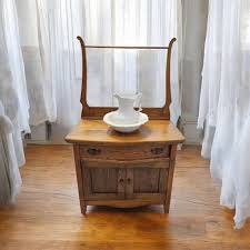 Antique Oak Washstand Cabinet With Towel Rack and Drawer - Etsy