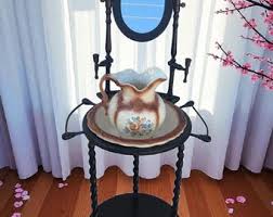 Antique/vintage Mirrored Wash Stand With Pitcher and Basin - Etsy