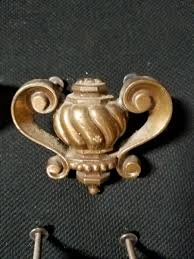Set of 4 Antique Ornate Ant Brass 3 screw CABINET DRAWER HANDLES PULLS | eBay