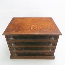 Sold at Auction: Country Store JP Coats 4 Drawer Spool Cabinet