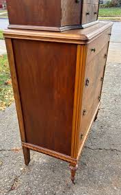 1920s Antique Burled Mahogany and Walnut Highboy Dresser on ...