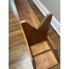 Early 20th Century Antique Wooden Farmhouse Bench | Chairish