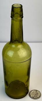 Sold at Auction: Antique c. 1870 Dyottville Glass Works - Philadelphia Straw Yellow Whiskey Cylinder Bottle