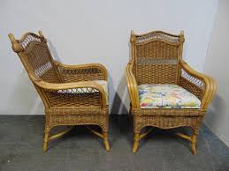 Modern Design Wicker & Rattan Lounge Chairs - a Pair | Chairish
