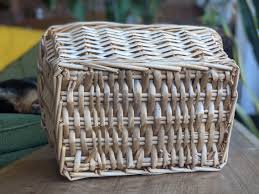 Rectangle Light Wicker Basket With Handles | Rustic Boho ...