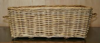 HUGE ANTiQUE VICTORIAN WICKER BASKET 102CM X 60CM EXTRA ...
