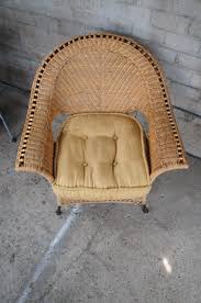 Bohemian Modern Woven Wicker Rattan Fan Back Lounge Armchair ...