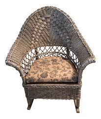 Antique Paper Wicker Children's Rocking Chair | Chairish