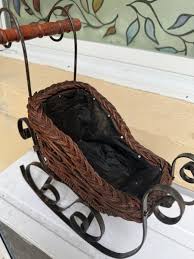 Vintage Wicker Wrought Iron Sleigh | eBay