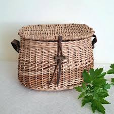 Handwoven Wicker Handbag With Lid, Shoulder Bag With Leather ...