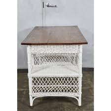 Wicker Desk with Oak Top at 1stDibs | wicker desks