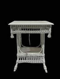 Vintage Wicker Side Table With Drawer 24"