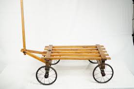 Vintage Wood Pull Wagon Cart Early Americana Decor ...