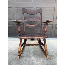 Late 19th Century Antique Stamped Leather Seat Rocking Chair ...