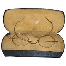 10K Yellow Gold Eyeglasses, Maker MMB With Case. 19th ...