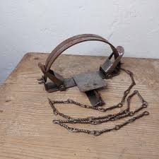 Old Hunter Trap,vintage Metal Trap,primitive Wrought Forged Iron Trap,old Animal Trap With Chain - Etsy Ireland