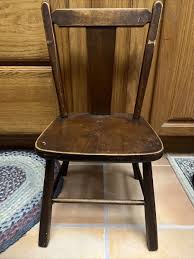 Vintage Wooden Slat Child Chair Paris Mfg Co South Paris ...