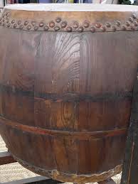 Mid 19th Century Antique Chinese Drum With Stand | Chairish