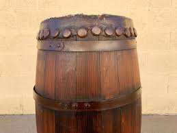 SOLD - Antique Wooden Drum with Metal Bands, Free U.S. Shipping - Rehab Vintage Interiors