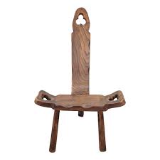 Vintage Brutalist Wood Tripod Stool, 1960s | Chairish