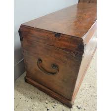 Antique Chinese Red Lacquer Trunk | Chairish